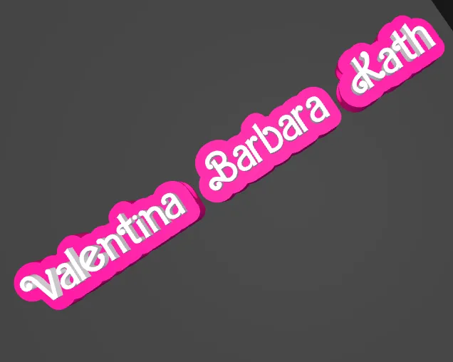 Personalizador de Lápiz con nombre 3D-Estilo Barbie- (5 o 10 pcs)