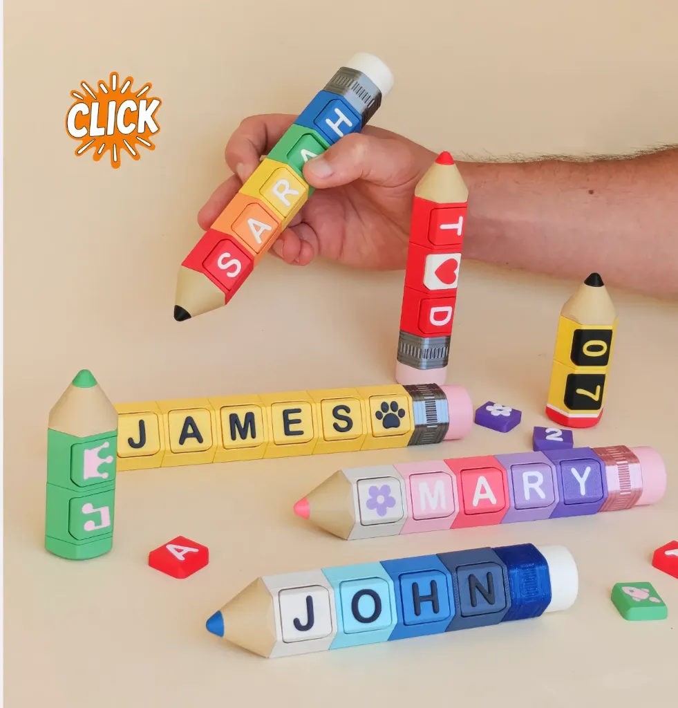 Lápiz clicker personalizado 3D (Dorado)