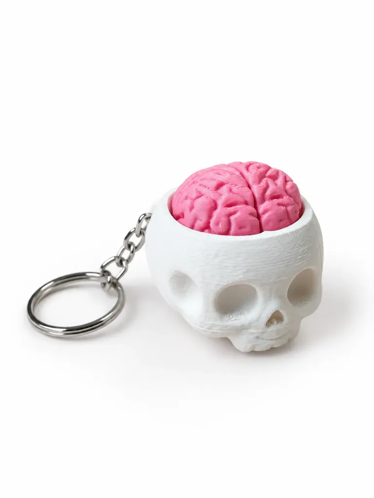 Llavero Clicker Craneo con Cerebro